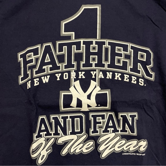 Vintage Y2K MLB New York Yankees Father & Fan of the Year Graphic T Shirt Used - Picture 3 of 5